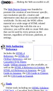 How htmlhelp.com looks like on a mobile device such as an iPhone.