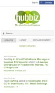 How hubbiz.com looks like on a mobile device such as an iPhone.