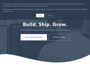 How hubspotqa.net looks like on a tablet such as an iPad.