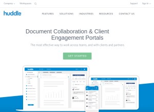 How huddle.com looks like on a tablet such as an iPad.