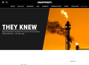 How huffingtonpost.ca looks like on a tablet such as an iPad.
