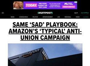 How huffingtonpost.com looks like on a tablet such as an iPad.