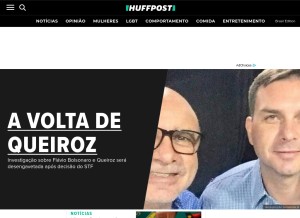 How huffpostbrasil.com looks like on a tablet such as an iPad.
