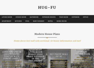 How hug-fu.com looks like on a tablet such as an iPad.