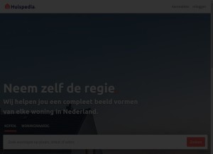 How huispedia.nl looks like on a tablet such as an iPad.