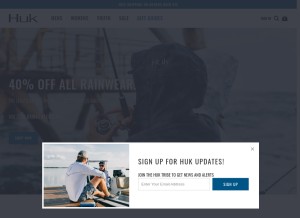 How hukgear.com looks like on a tablet such as an iPad.