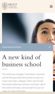 How hult.edu looks like on a mobile device such as an iPhone.