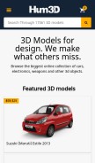How hum3d.com looks like on a mobile device such as an iPhone.