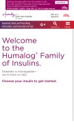 How humalog.com looks like on a mobile device such as an iPhone.