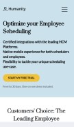 How humanity.com looks like on a mobile device such as an iPhone.