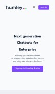 How humley.com looks like on a mobile device such as an iPhone.