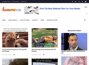 How humorside.com looks like on a tablet such as an iPad.