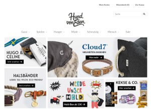 How hundvoneden-store.de looks like on a tablet such as an iPad.