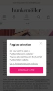 How hunkemoller.de looks like on a mobile device such as an iPhone.