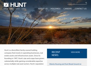How huntcompanies.com looks like on a tablet such as an iPad.