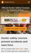 How hunter-ed.com looks like on a mobile device such as an iPhone.