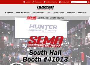 How hunter.com looks like on a tablet such as an iPad.