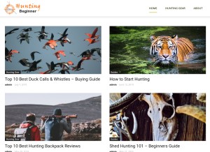 How huntingbeginner.com looks like on a tablet such as an iPad.