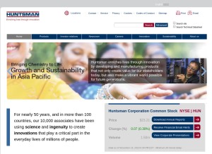 How huntsman.com looks like on a tablet such as an iPad.