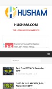 How husham.com looks like on a mobile device such as an iPhone.
