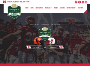 How huskers2ireland.com looks like on a tablet such as an iPad.