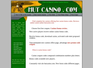How hutcasino.com looks like on a tablet such as an iPad.