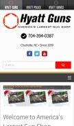 How hyattgunstore.com looks like on a mobile device such as an iPhone.
