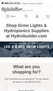 How hydrobuilder.com looks like on a mobile device such as an iPhone.