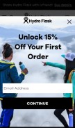 How hydroflask.com looks like on a mobile device such as an iPhone.