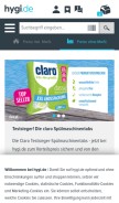 How hygi.de looks like on a mobile device such as an iPhone.