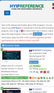 How hyipreference.com looks like on a mobile device such as an iPhone.
