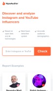 How hypeauditor.com looks like on a mobile device such as an iPhone.