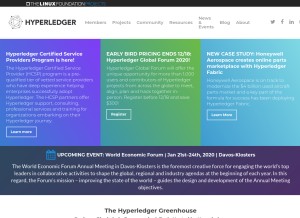 How hyperledger.org looks like on a tablet such as an iPad.