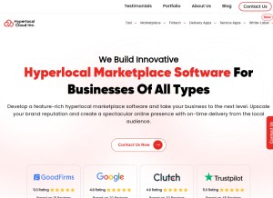 How hyperlocalcloud.com looks like on a tablet such as an iPad.