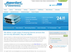How hypersurf.com looks like on a tablet such as an iPad.