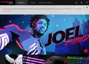 How hyperxgaming.com looks like on a tablet such as an iPad.