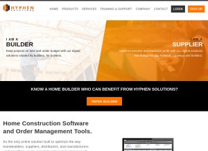 How hyphensolutions.com looks like on a tablet such as an iPad.