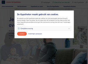 How hypotheker.nl looks like on a tablet such as an iPad.