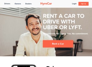 How hyrecar.com looks like on a tablet such as an iPad.