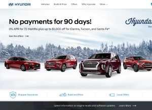 How hyundaiusa.com looks like on a tablet such as an iPad.