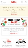 How hyvee.com looks like on a mobile device such as an iPhone.