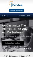 How i-evolve.net looks like on a mobile device such as an iPhone.