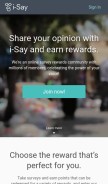 How i-say.com looks like on a mobile device such as an iPhone.