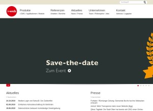 How i-web.ch looks like on a tablet such as an iPad.