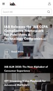 How iab.com looks like on a mobile device such as an iPhone.