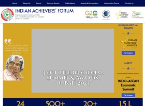 How iafindia.com looks like on a tablet such as an iPad.