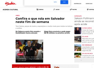 How ibahia.com looks like on a tablet such as an iPad.