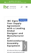 How ibcadvancedalloys.com looks like on a mobile device such as an iPhone.