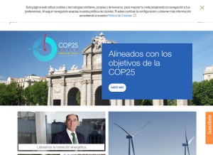 How iberdrola.com looks like on a tablet such as an iPad.