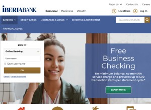 How iberiabank.com looks like on a tablet such as an iPad.